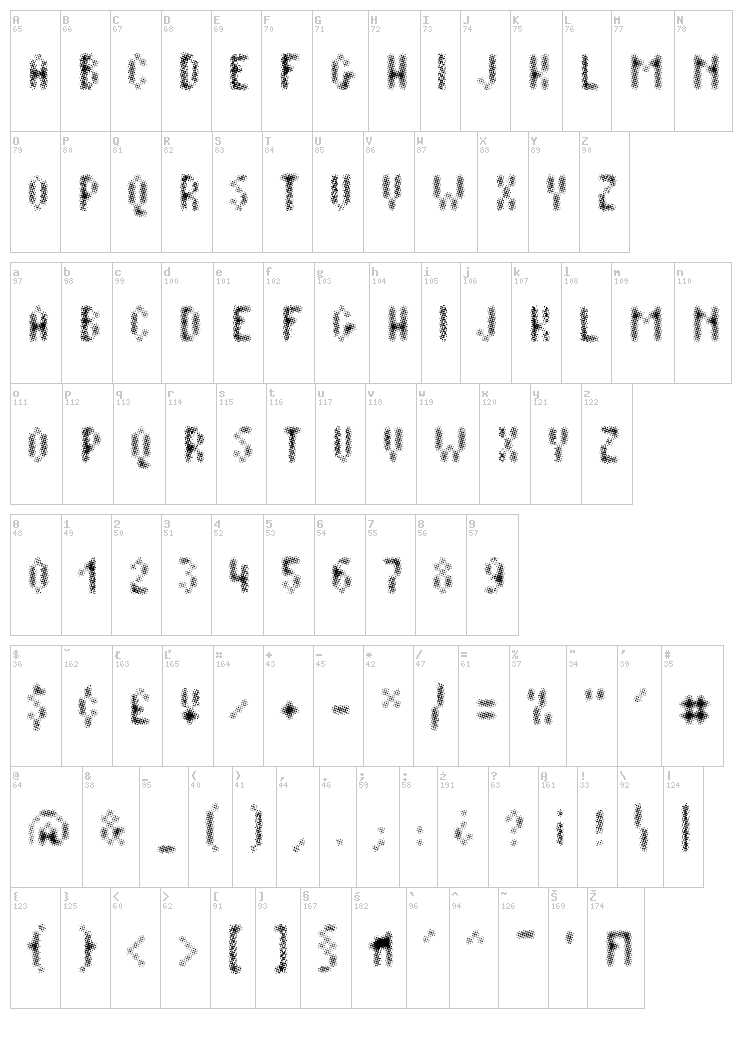 Plaq 108 font map
